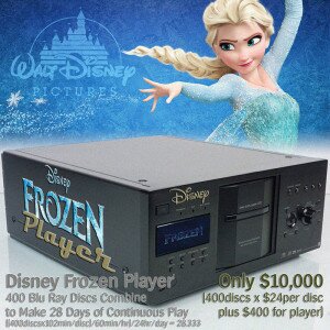 For the small price of $10,000 you can purchase Disney's dedicated Frozen player to allow your children to watch Frozen uninterrupted for up to 28 days.